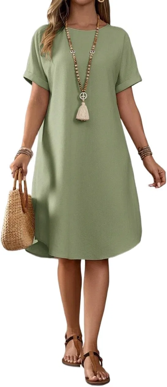 Женская туника с коротким рукавом летняя, Mint Green