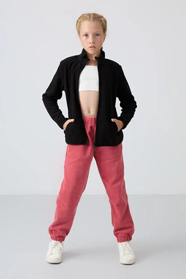 Детские свитшот для девочек с флисом комплект 2 шт Tommy Life, Black-Beige — фото 2