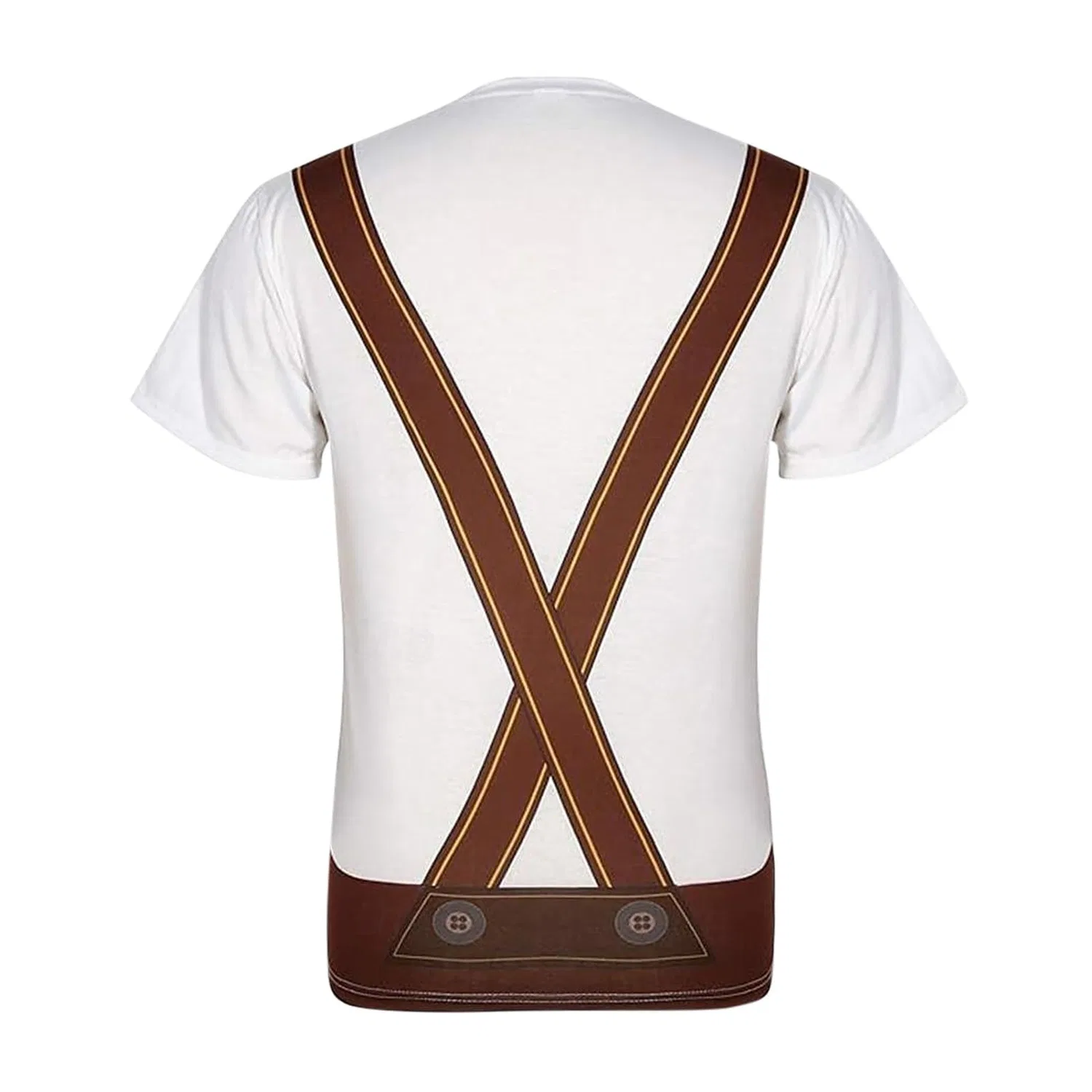 Мужская футболка с 3D-принтом Tyrolean Style Funny Original Shirt Party Clothing Fashion Creative Spiritous Particular Folk Fancy Dress, Brown — фото 3