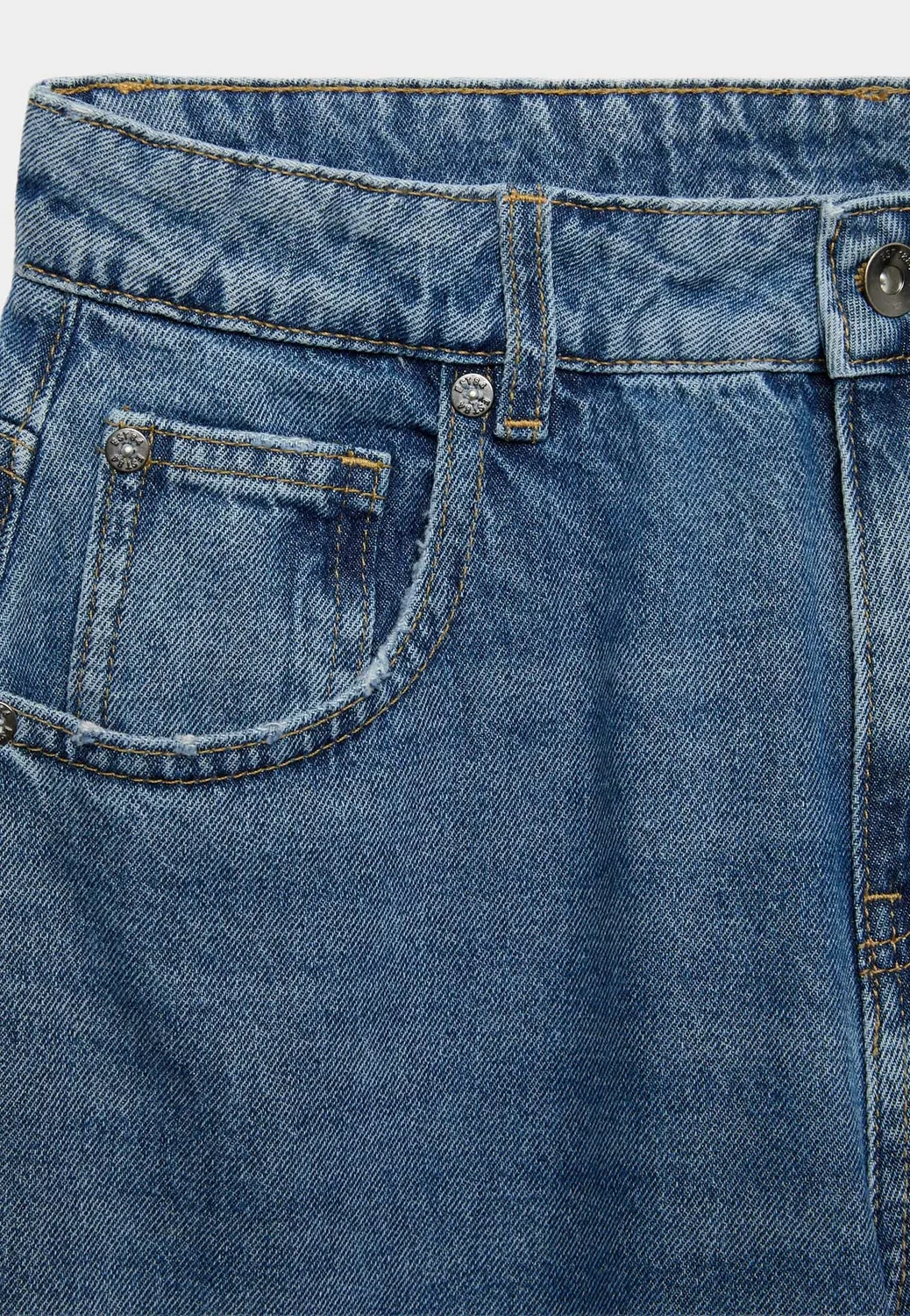 Джинсы унисекс свободного кроя Marks & Spencer, Mid Blue — фото 3