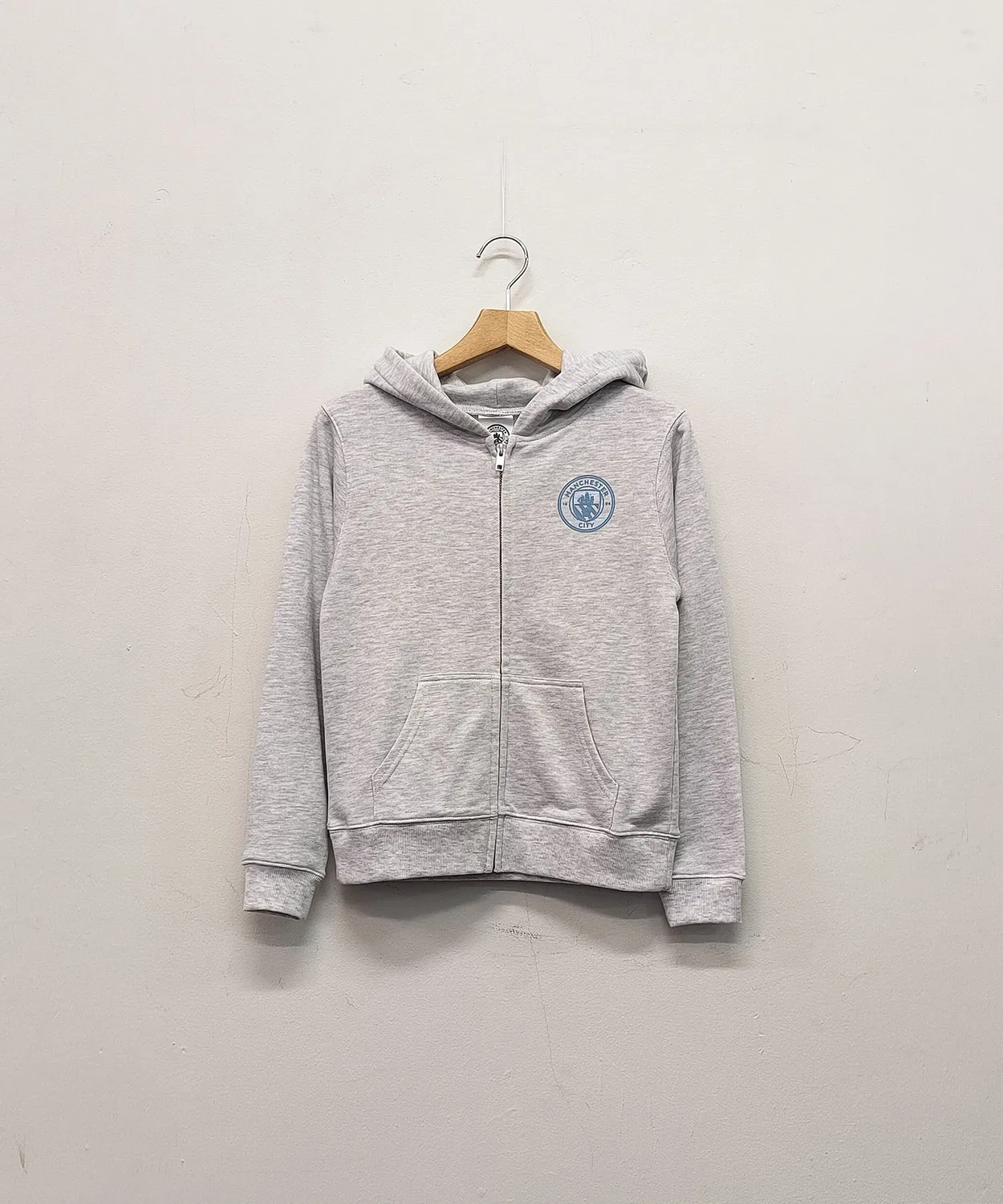 Детская худи с длинным рукавомManchester City Emblem Auntie Rosa, Серый