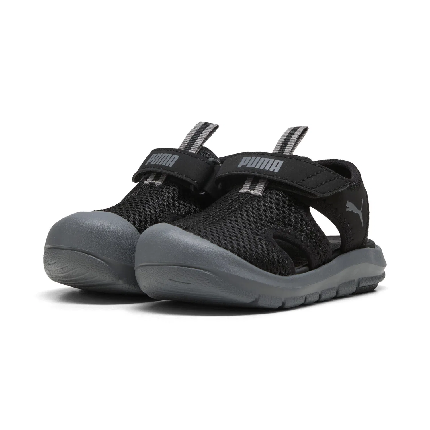 Детские сандалии из сетки Fun Racer Mesh Puma, Черный Темно-Серый — фото 2