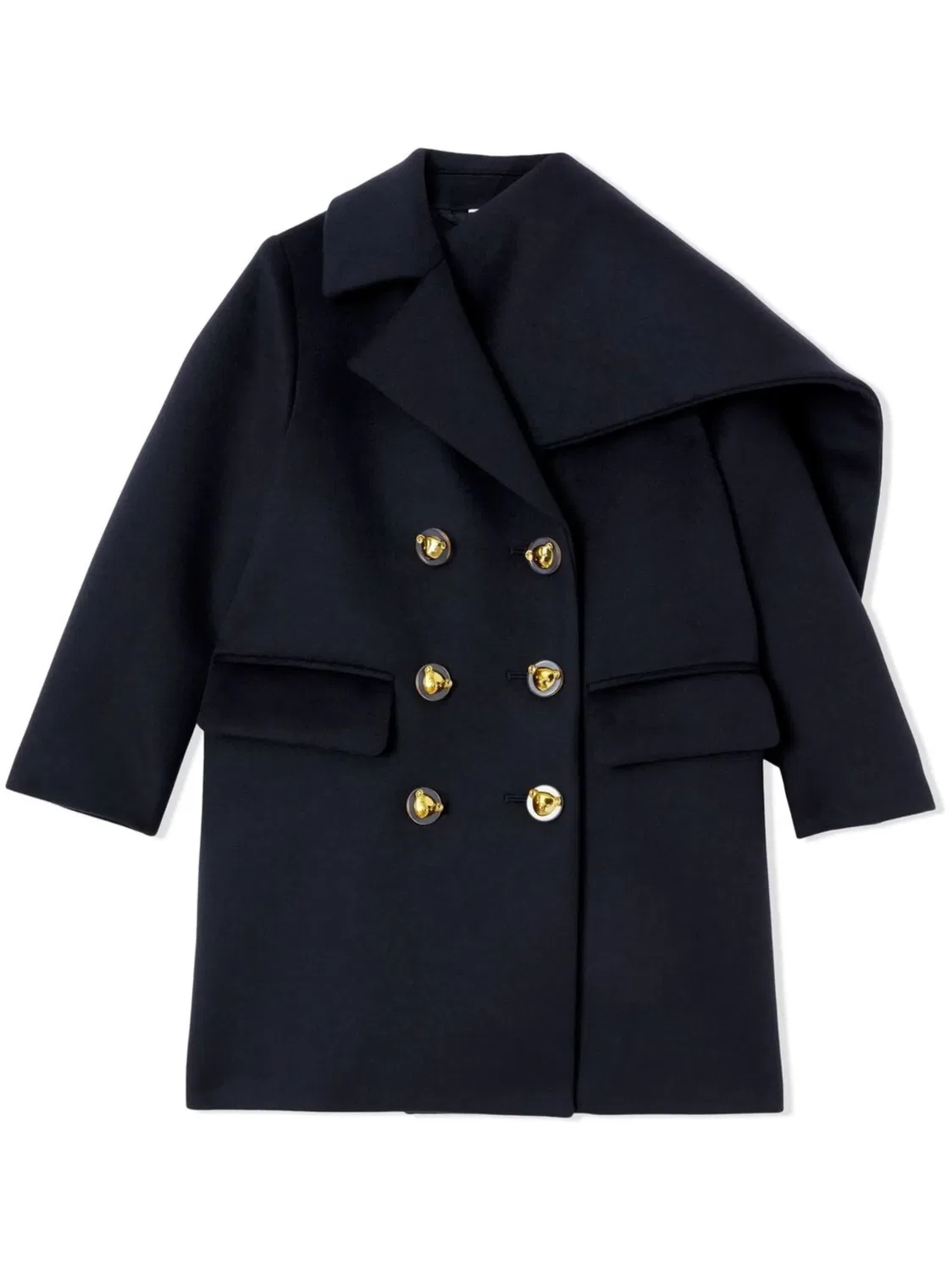Пальто с шарфом и двурядной застежкой Burberry, синий — фото 3