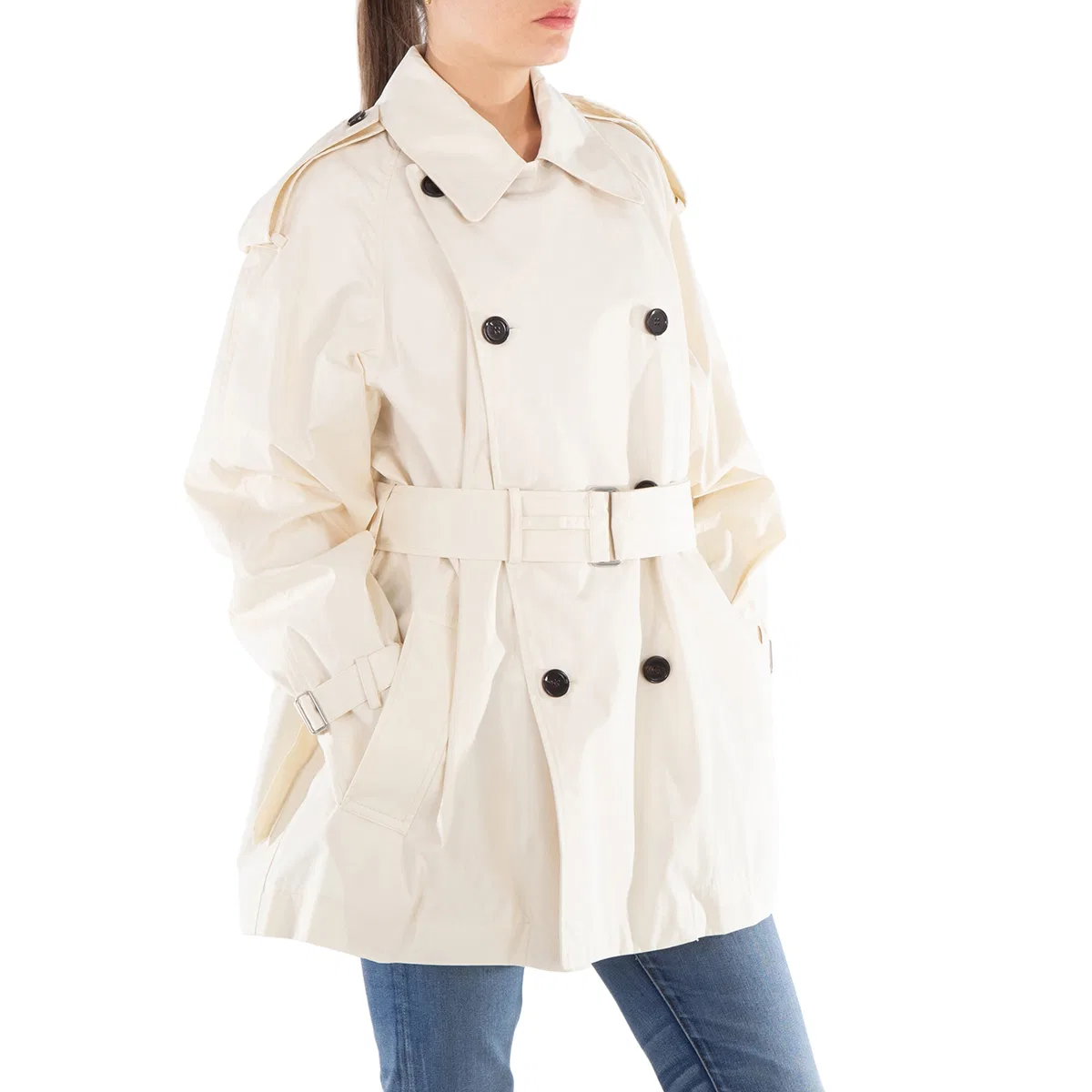 Пальто-тренч с поясом Short Belted Trench Coat Burberry, Calico — фото 2