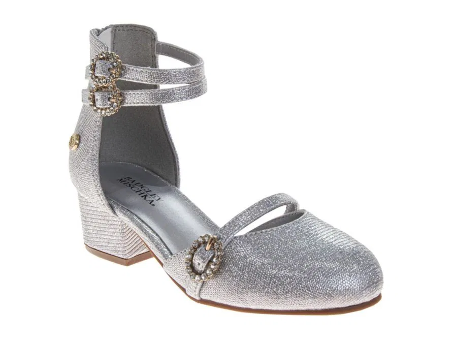 Босоножки с блестками Badgley Mischka, Silver