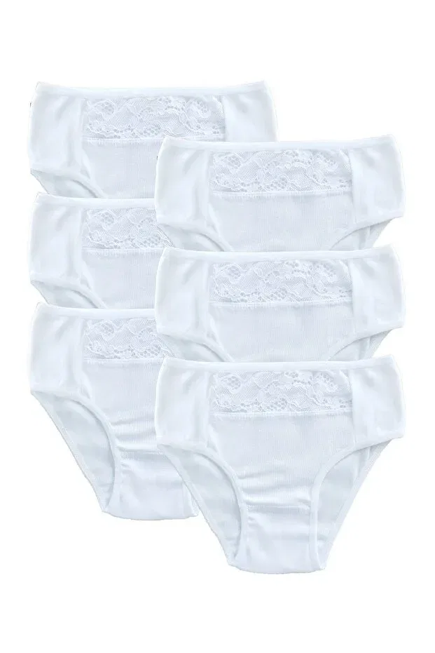 Детские трусы для девочек хлопковые с кружевом Fsm1453, White