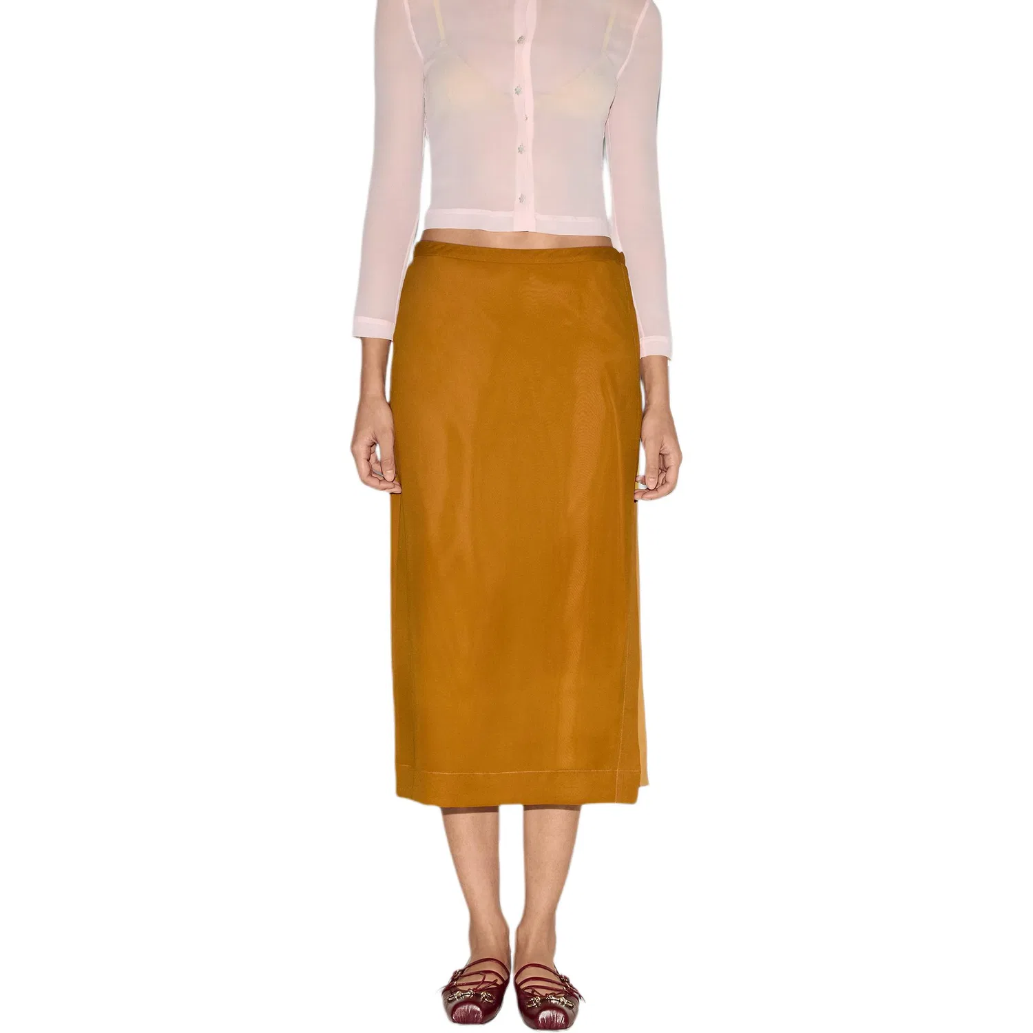 Женская юбка Casual Long Skirt Orange GUCCI, Оранжевый — фото 3