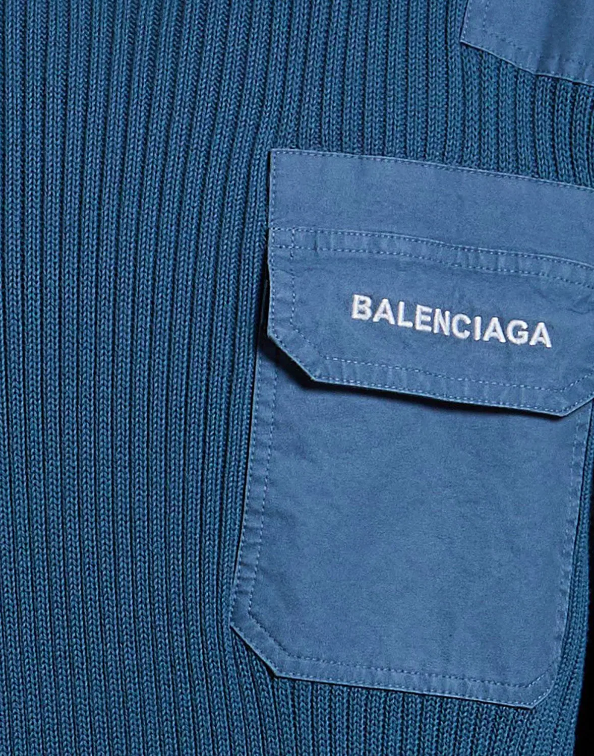 Мужской джемпер из кашемира с длинным рукавом Balenciaga, темно-синий — фото 4