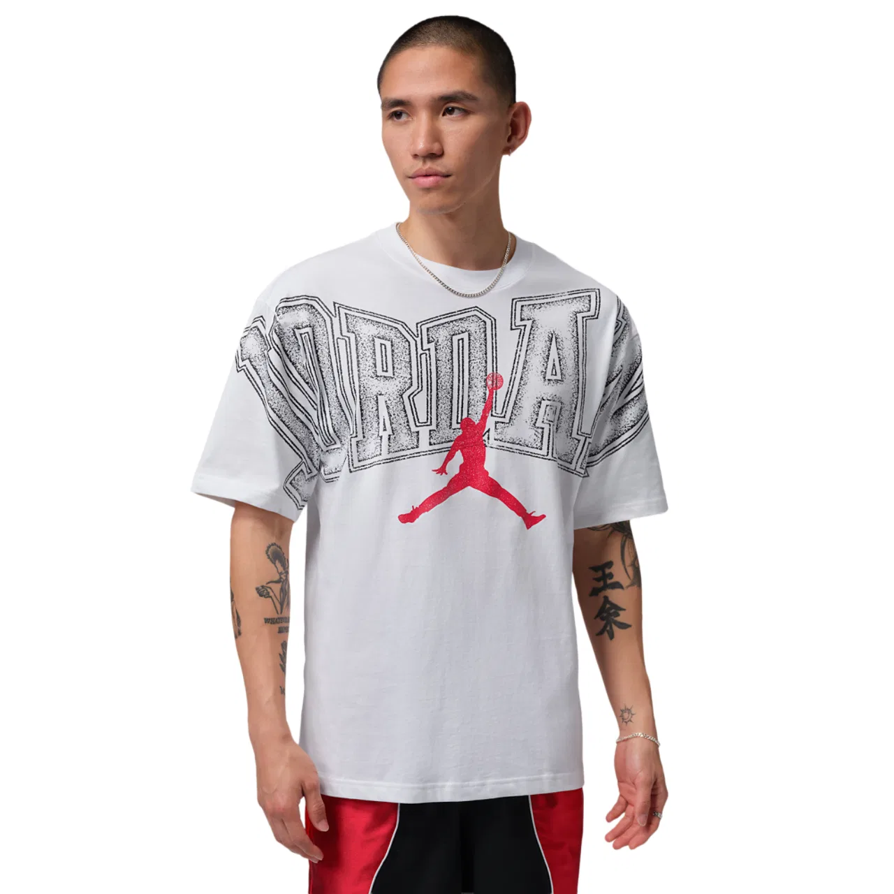 Мужская футболка с коротким рукавом, с принтом, Jordan New Stretch Gfx SS Crew, Jordan, White