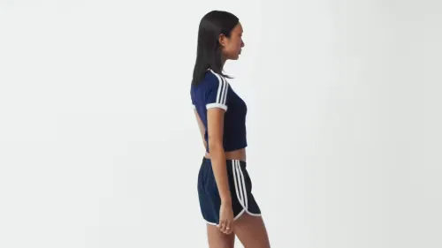 Женская футболка приталенного кроя Knitted Tee adidas Originals, темно-синий/белый — фото 2