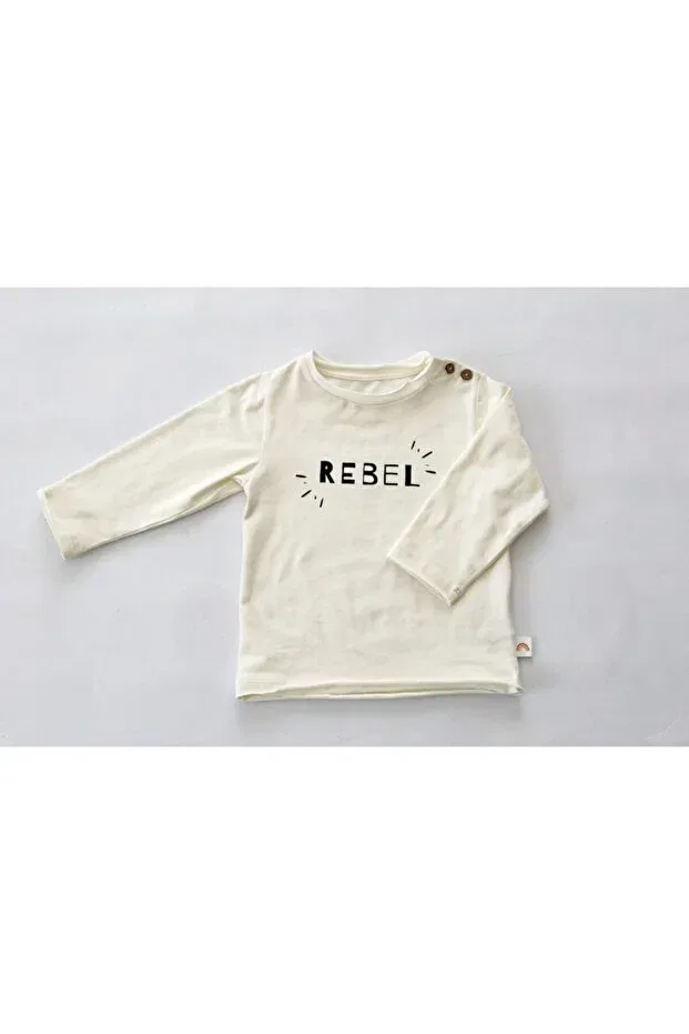 Детская футболка для девочек с принтом Rebel Tiny Little Love, White — фото 2