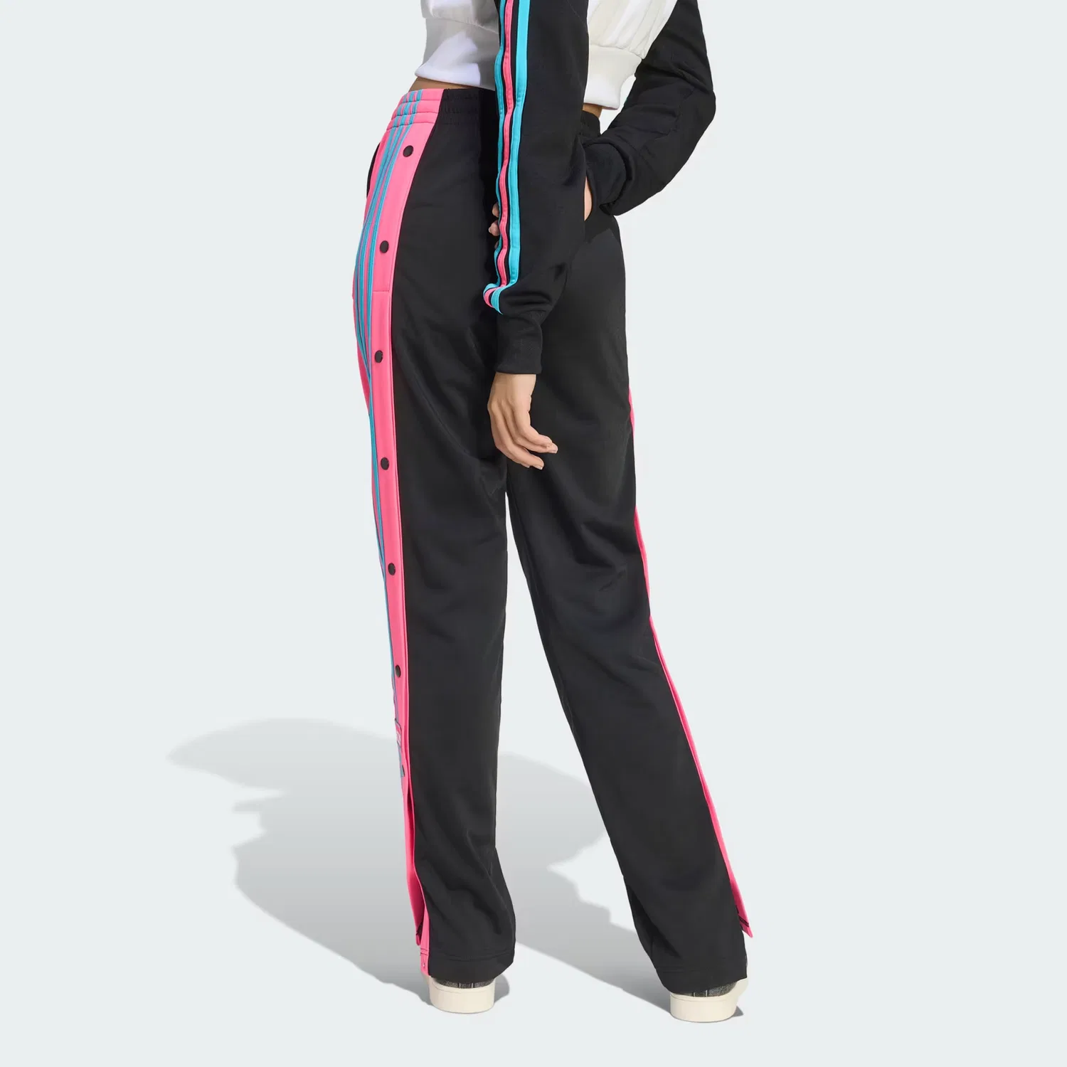 Женские спортивные брюки свободного кроя Adibreak Adidas Originals, черный/lucid pink/samba blue — фото 2