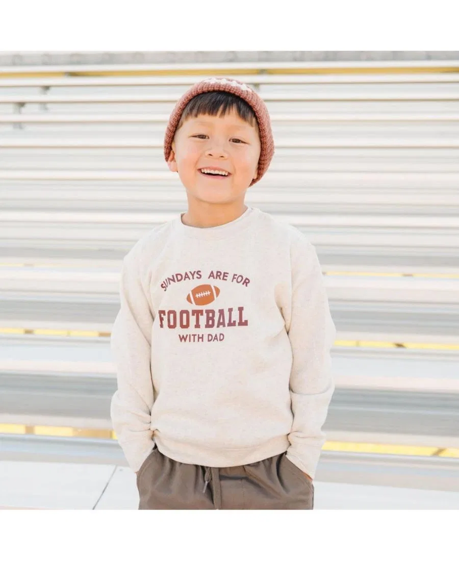 Детский свитшот с длинным рукавом Sundays Are For Football Sweet Wink, Natural Heather — фото 4