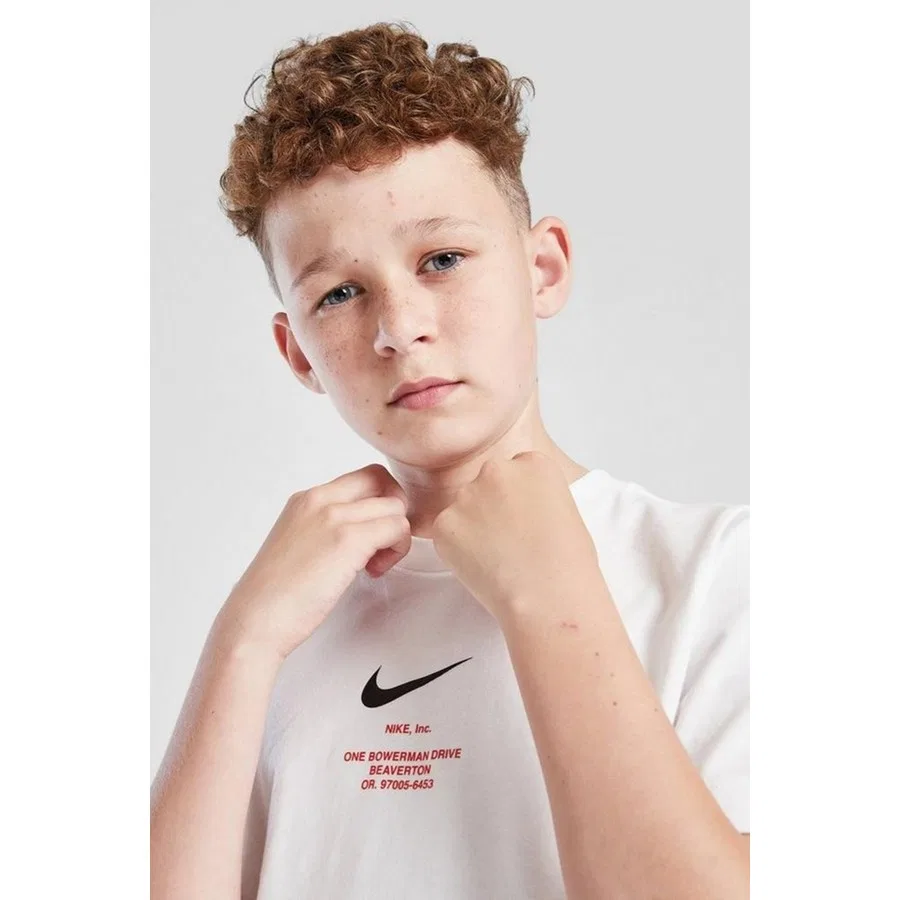 Футболка с коротким рукавом хлопковая Sportswear Graphic Cotton Kids Tee Nike, Белый — фото 3