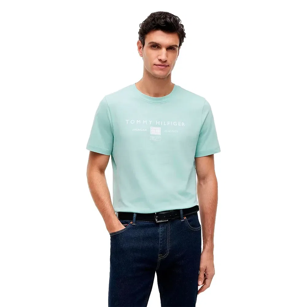 Футболка с коротким рукавом Brand Love Mono Stack Tommy Hilfiger, зеленый