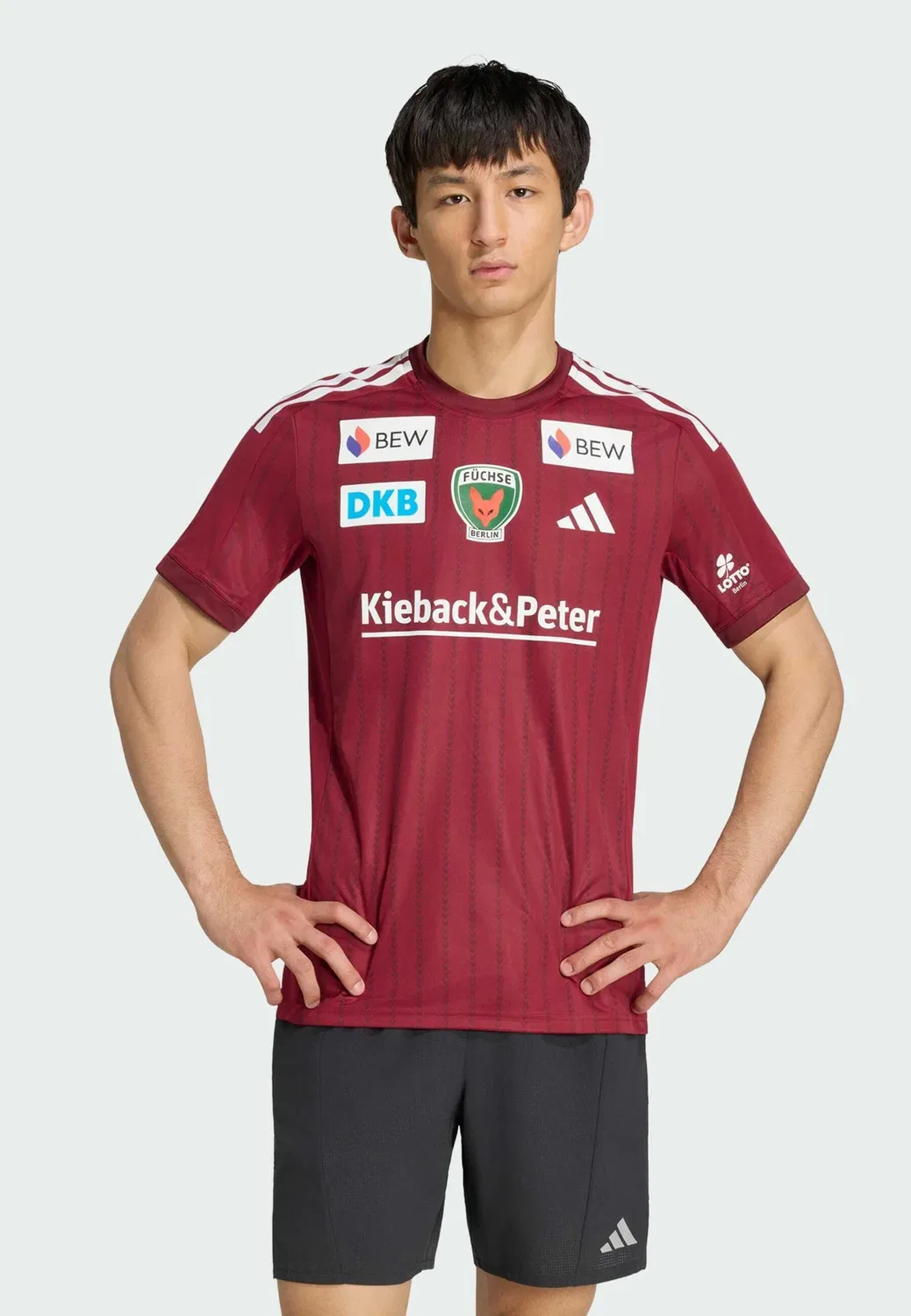 Мужская выездная футболка Fuechse Berlin - клубная форма Adidas Performance, Team Coll Burgundy