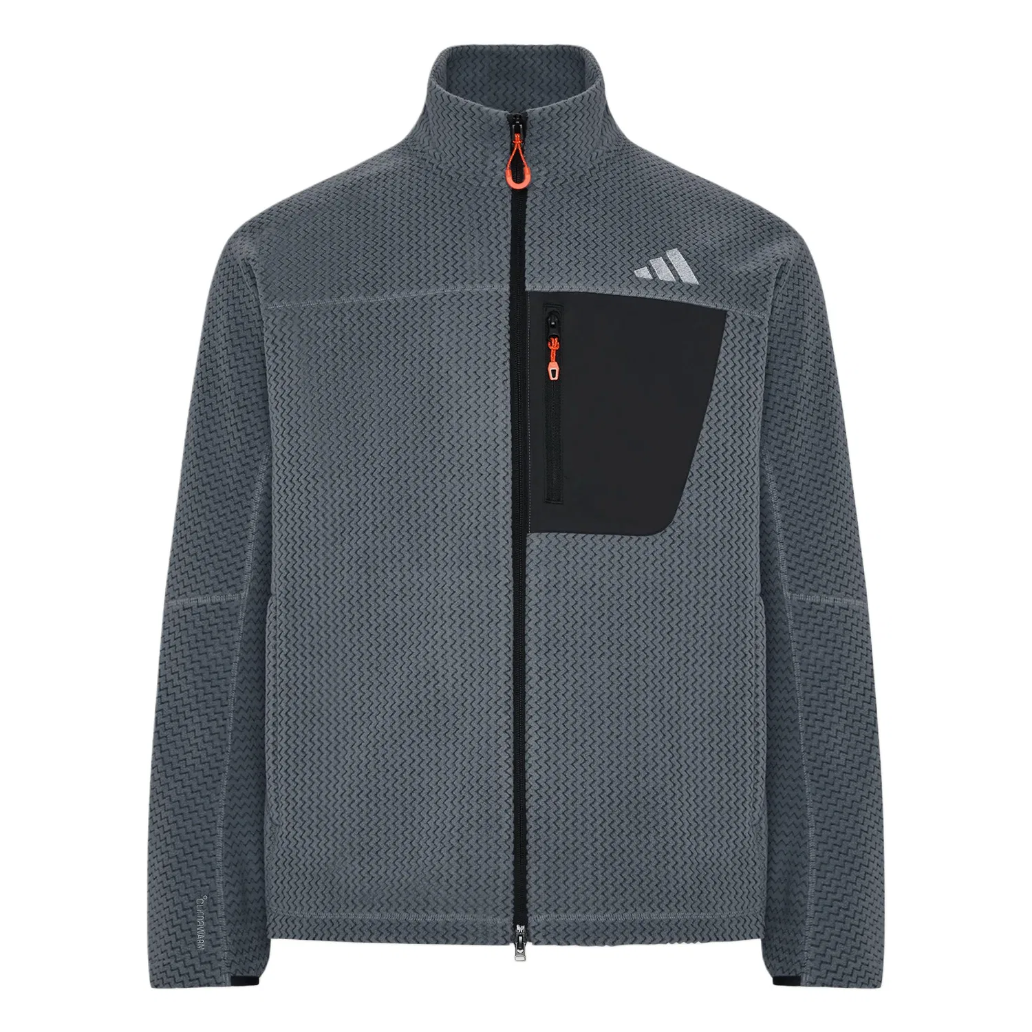 Мужской флисовый топ с воротником-стойкой Asphalt Gray Adidas, Asphalt Gray