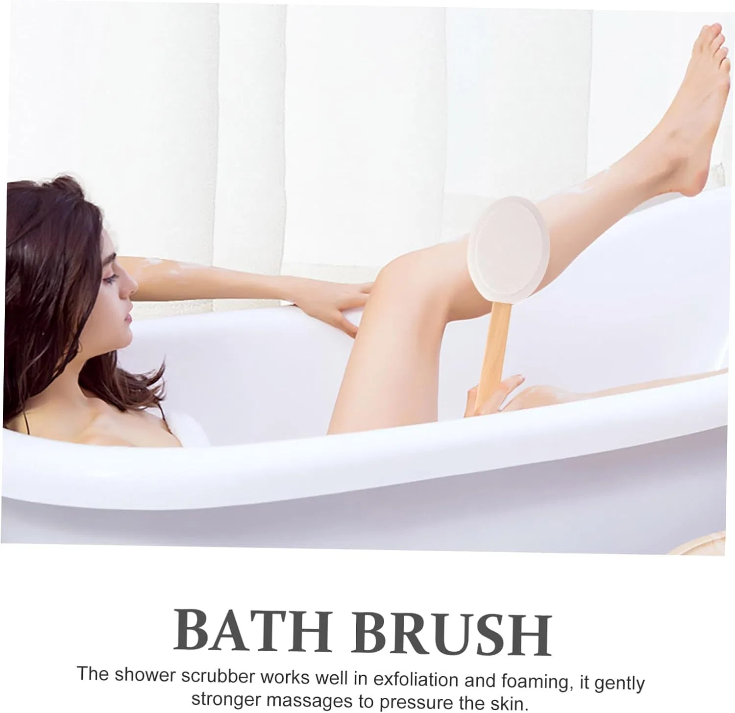 Pretyzoom Прецизиум Body Scrubber для душа, щетка с длинной ручкой, 39x8.5x4.5 см — фото 4