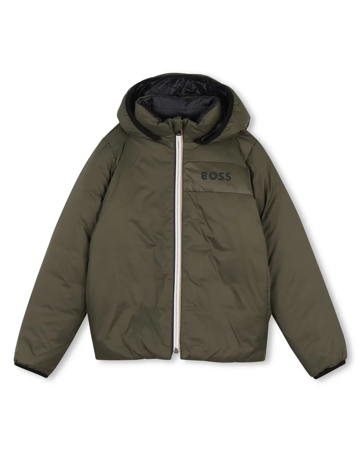 Детская куртка для мальчиков стеганая с капюшоном BOSS Kidswear, Verde