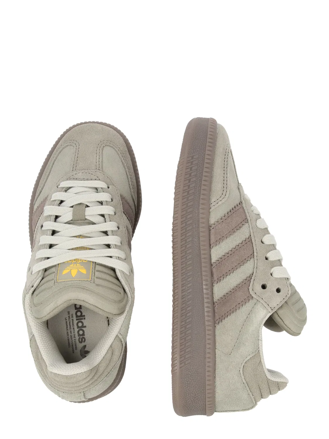 Кроссовки Adidas Originals SAMBA XLG в бежевом и дымчато-сером цветах — фото 2