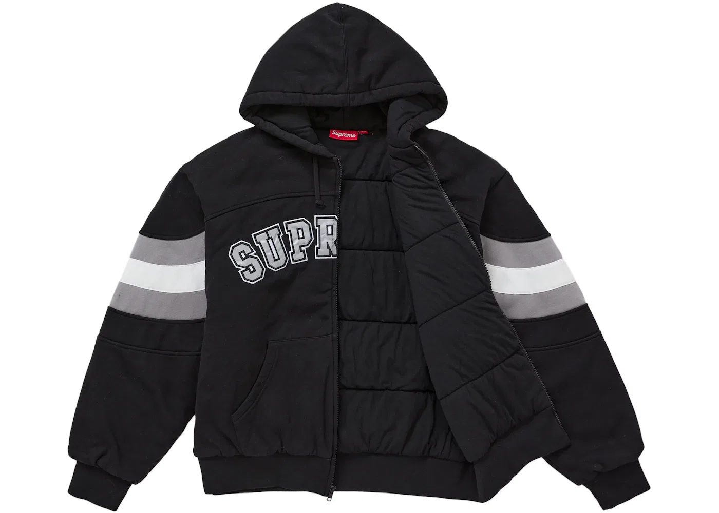 Мужская худи на молнии с принтом Filled Supreme, Black — фото 2