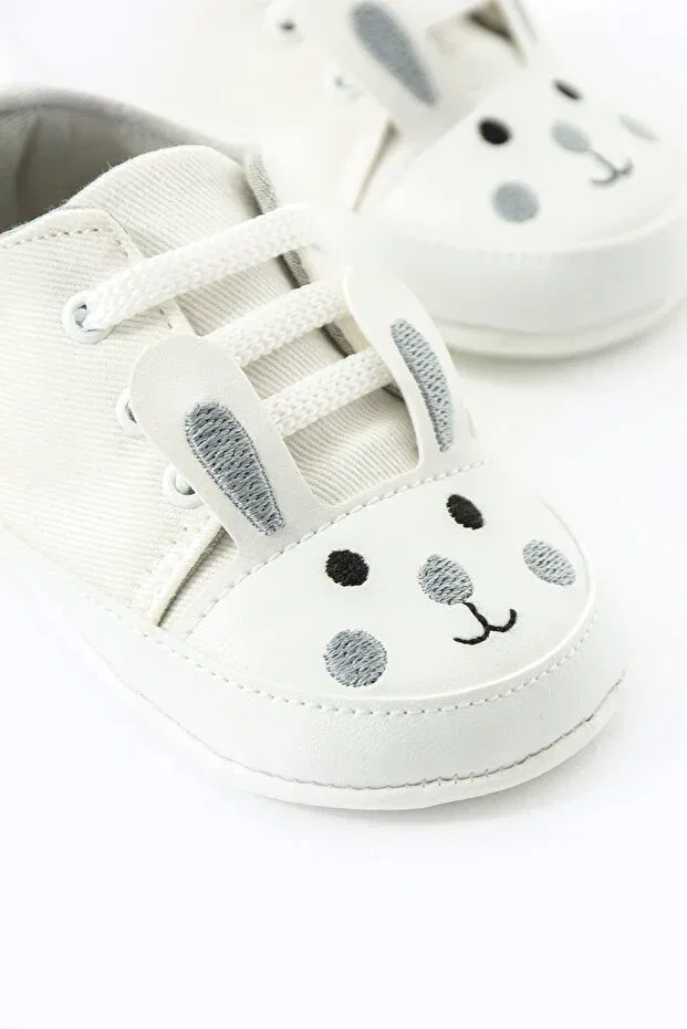 Детские пинетки для новорожденных с вышивкой кролика Yummy Kids, Gray — фото 3