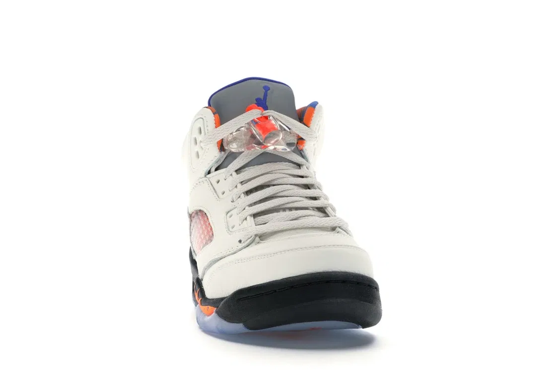 Детские кроссовки Lifestyle с принтом Jordan 5 Retro, Sail/Racer Blue-Cone-Black — фото 2