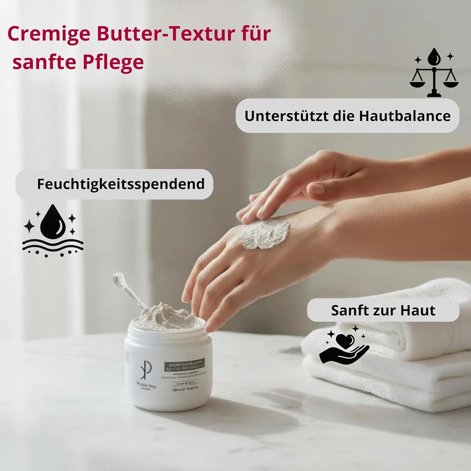 Набор для ванны и тела, Butter Body Scrub, Private Key Cosmetics, с крем-скрабом, свечой и рукавицей, 200 мл — фото 4