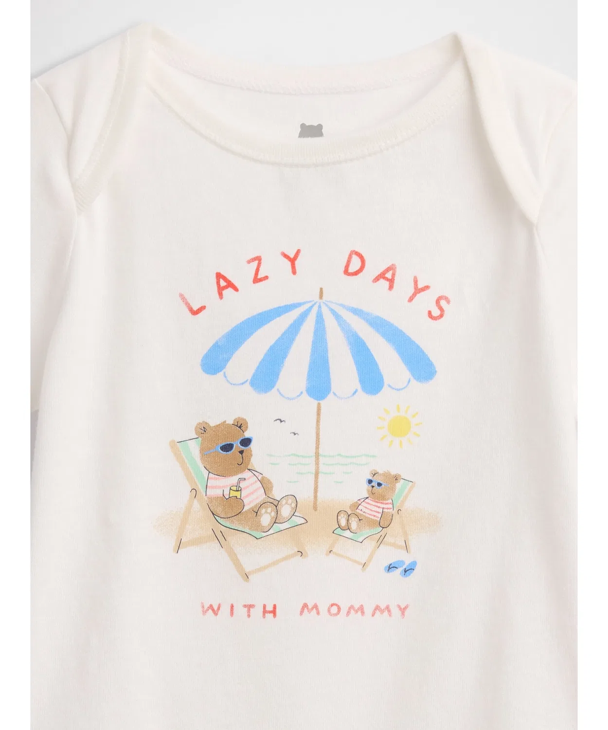 Детский боди-комбинезон с принтом Organic Cotton Graphic Bodysuit GAP, White — фото 3
