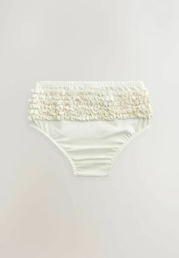 Комплект трусов 3 шт, хлопок, Knickers, Next, cream frill, кремовый — фото 2