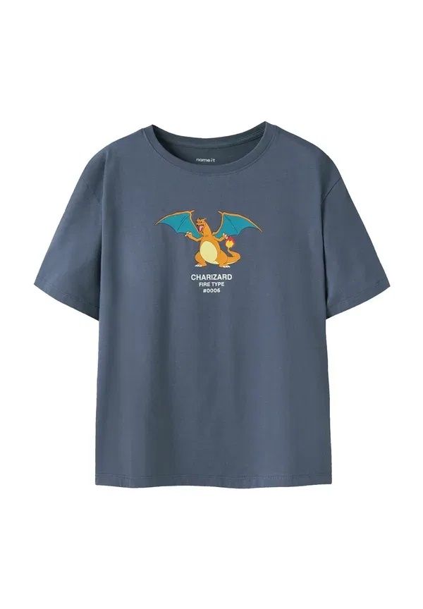 Футболка с принтом Pokemon Nkmjyk Name It, Vintage Indigo, индиго — фото 2