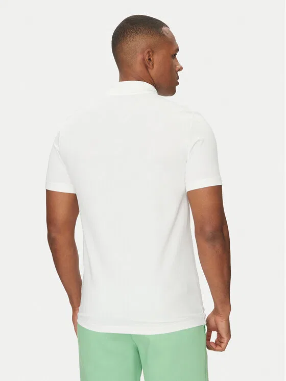 Поло Lacoste regular fit, мужское, однотонное, белый — фото 3