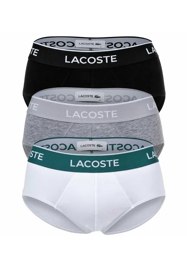 Комплект из 3 трусов - повседневные эластичные трусы с логотипом Lacoste, белый/черный/серый