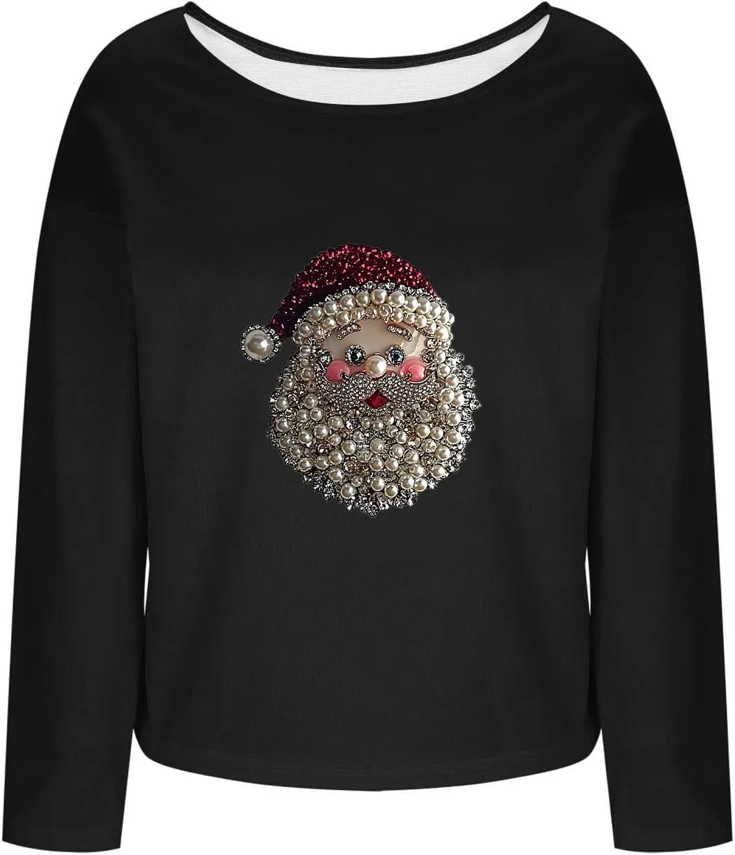 Женский свитер с лодочкой, свободного кроя, вязаный, Q-052 Black — фото 4