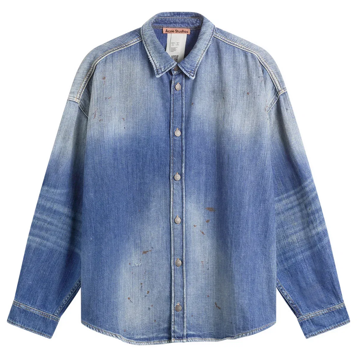 Джинсовая рубашка с воротником Trafalgar Acne Studios, Mid Blue