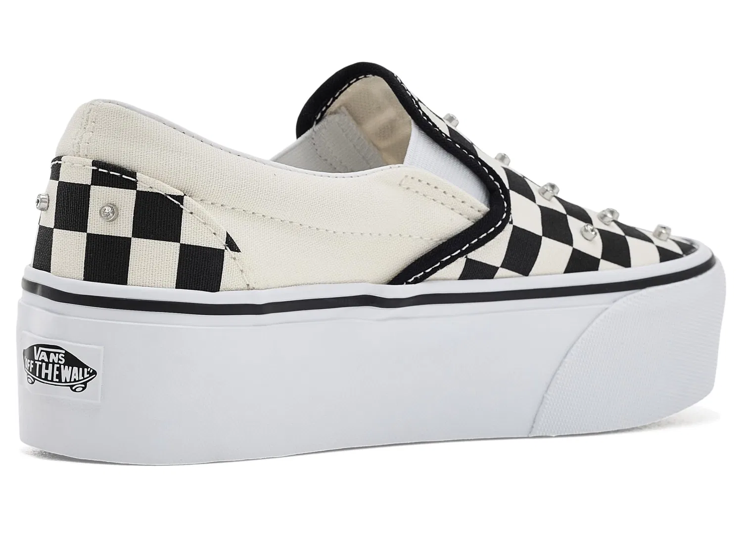 Классические накладные кеды Stackform (для детей постарше) Vans Kids, Rhinestone Black/White — фото 4