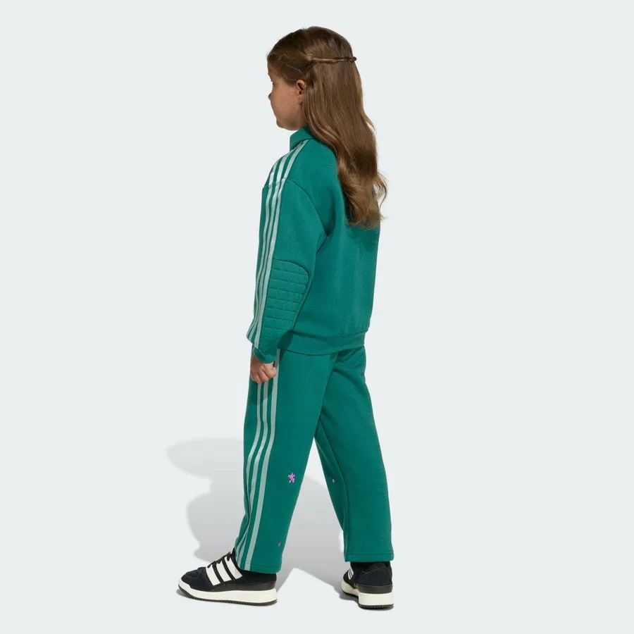 Детский спортивный комплект из футера с принтом Minecraft Loose Crew Set adidas, Зеленый — фото 2