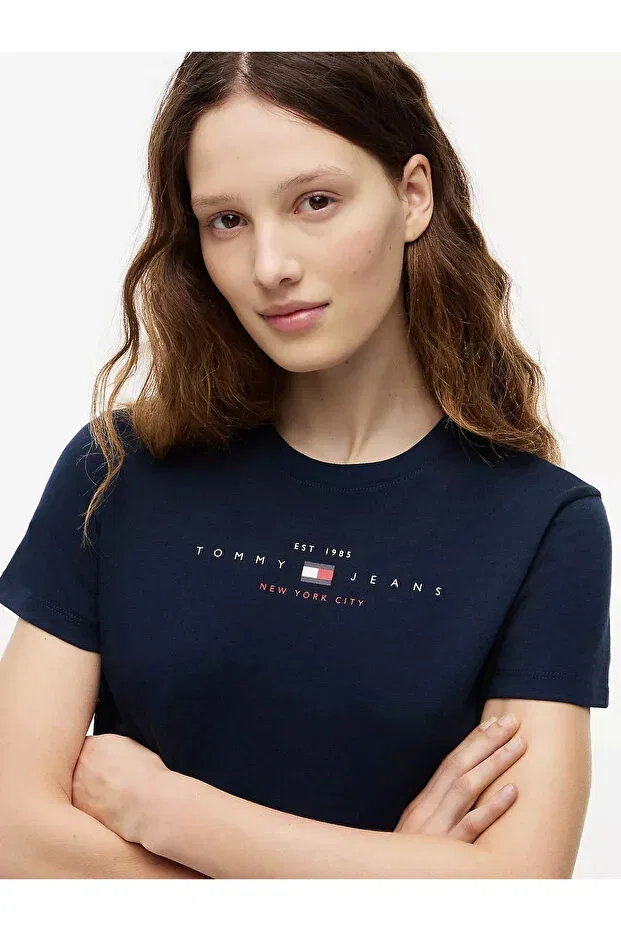 Женская футболка с коротким рукавом Tommy Hilfiger, Navy Blue — фото 3