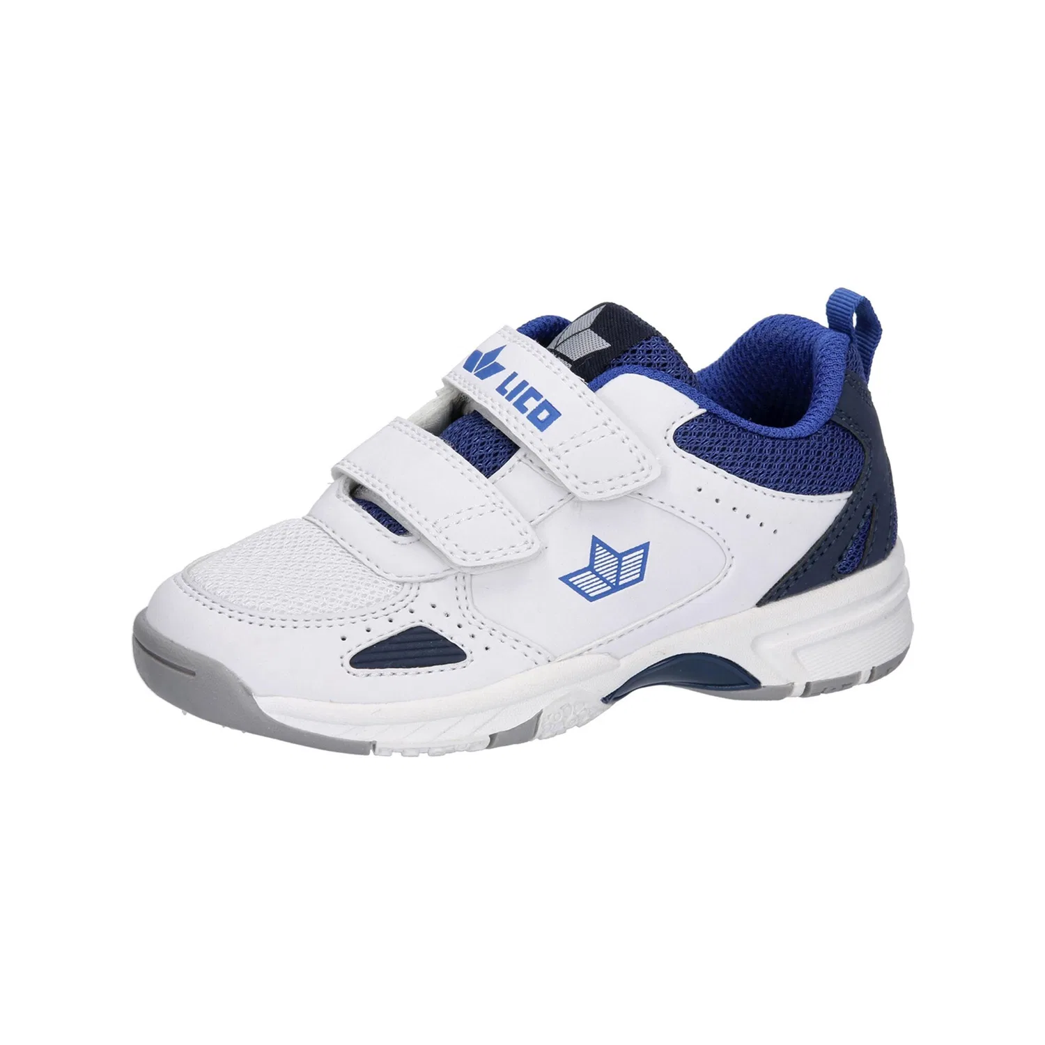 Детские кроссовки на липучках Lico, White/Blue