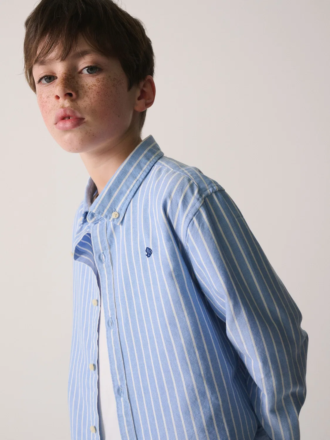 Рубашка с вышивкой Superdry Blue Stripe, Синяя полоска — фото 4