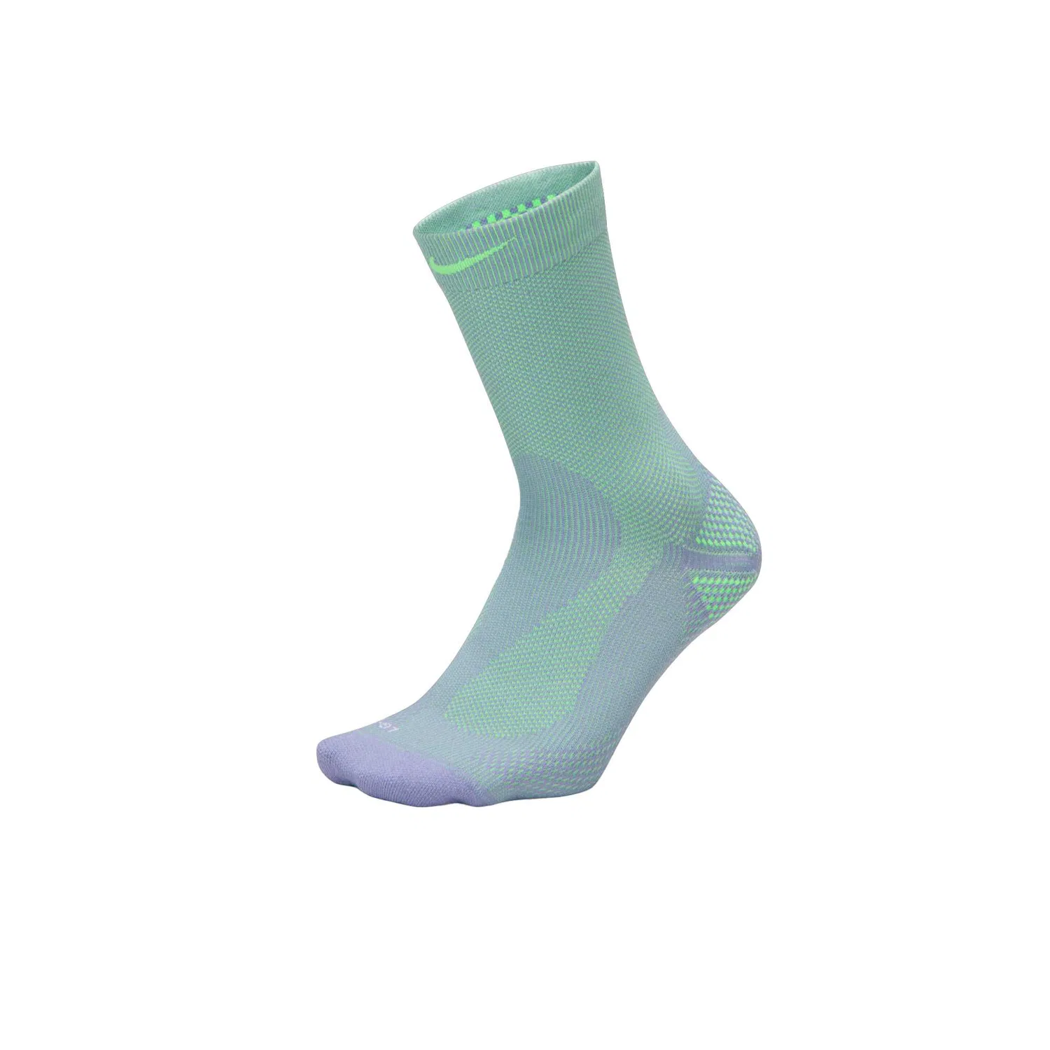 Носки спортивные с компрессией Nike Dri FIT ADV Crew Socks, Iron Purple/Voltage Green/Pure Platinum/Voltage Green
