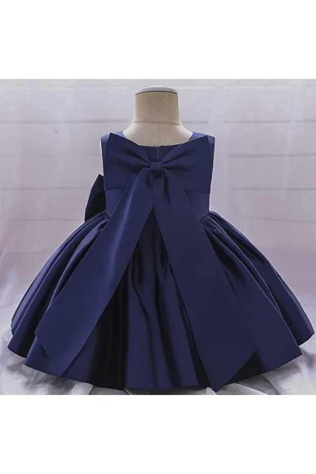 Детское платье для девочек с квадратным вырезом Hsnlife, Navy Blue — фото 2