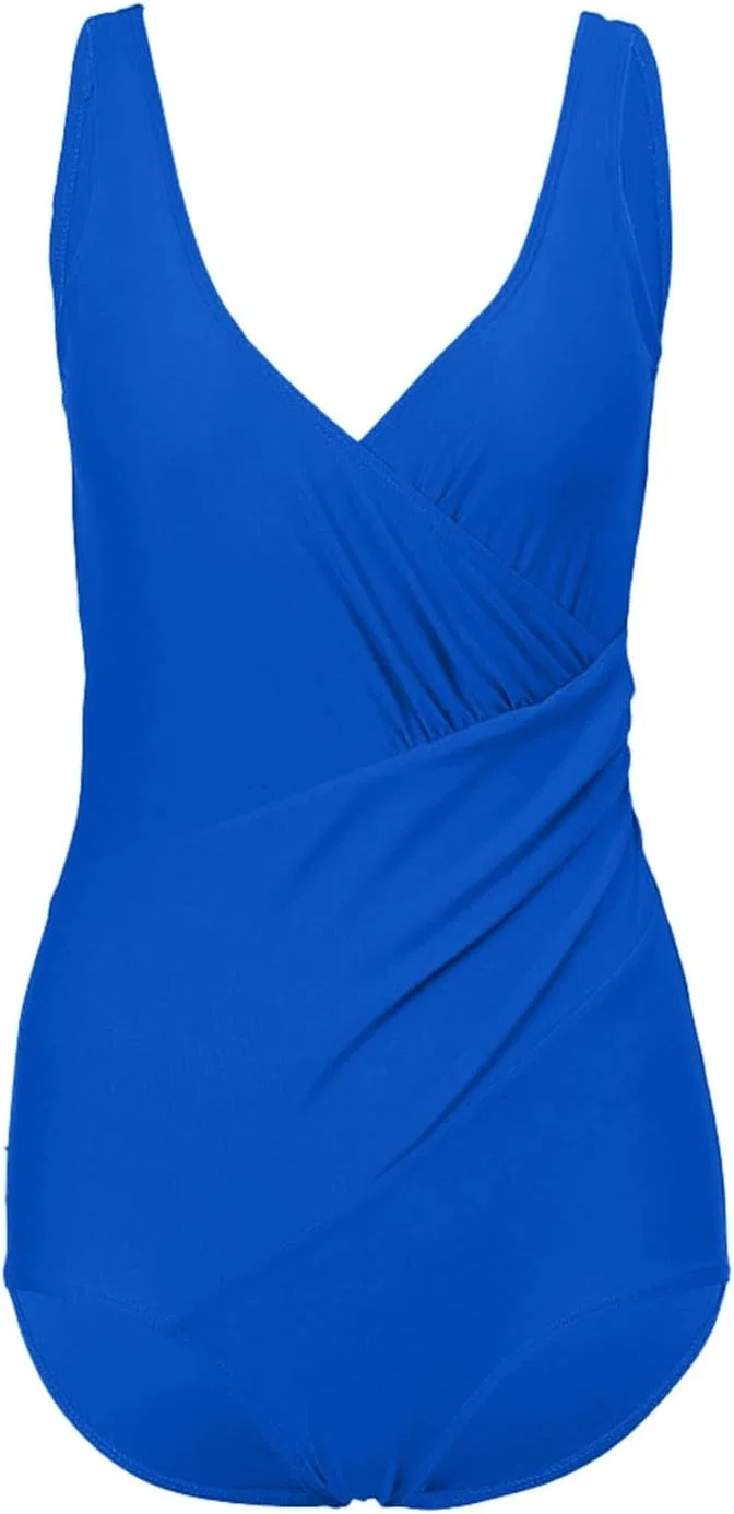 Женский слитный купальник с драпировкой Push Up Generic, Blue — фото 3