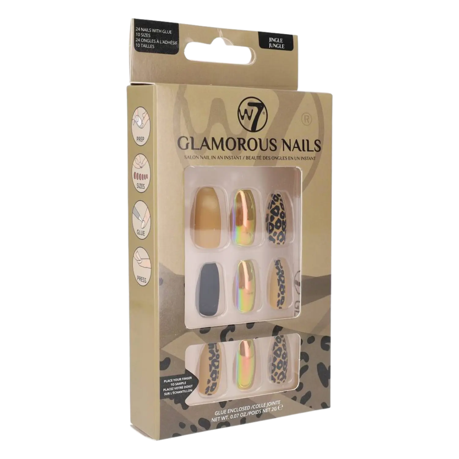 

W7 Glamorous Nails накладные ногти Jungle Jungle, 24 шт/1 упаковка