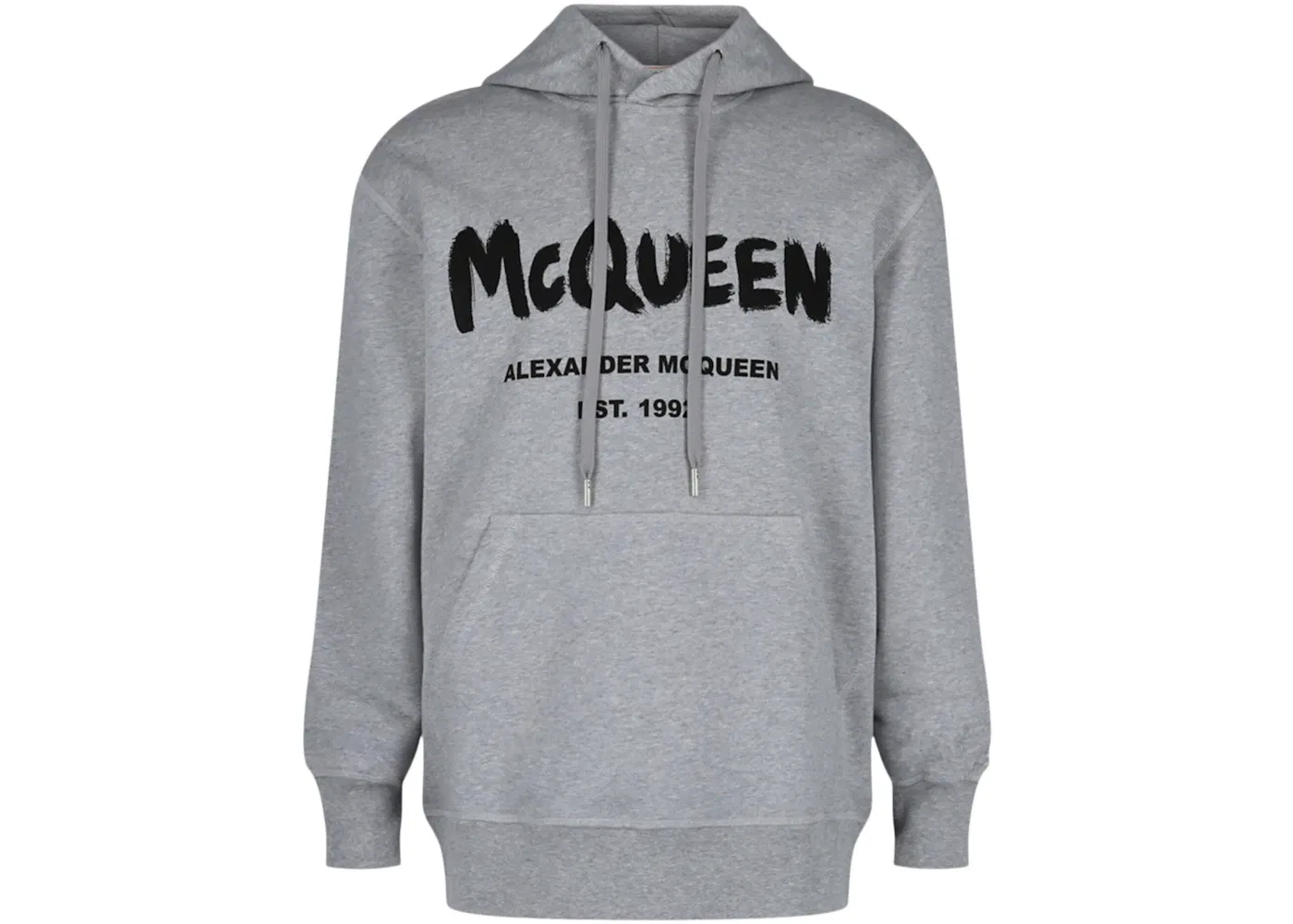 Мужской худи с принтом Graffiti Logo Alexander McQueen, Grey Black