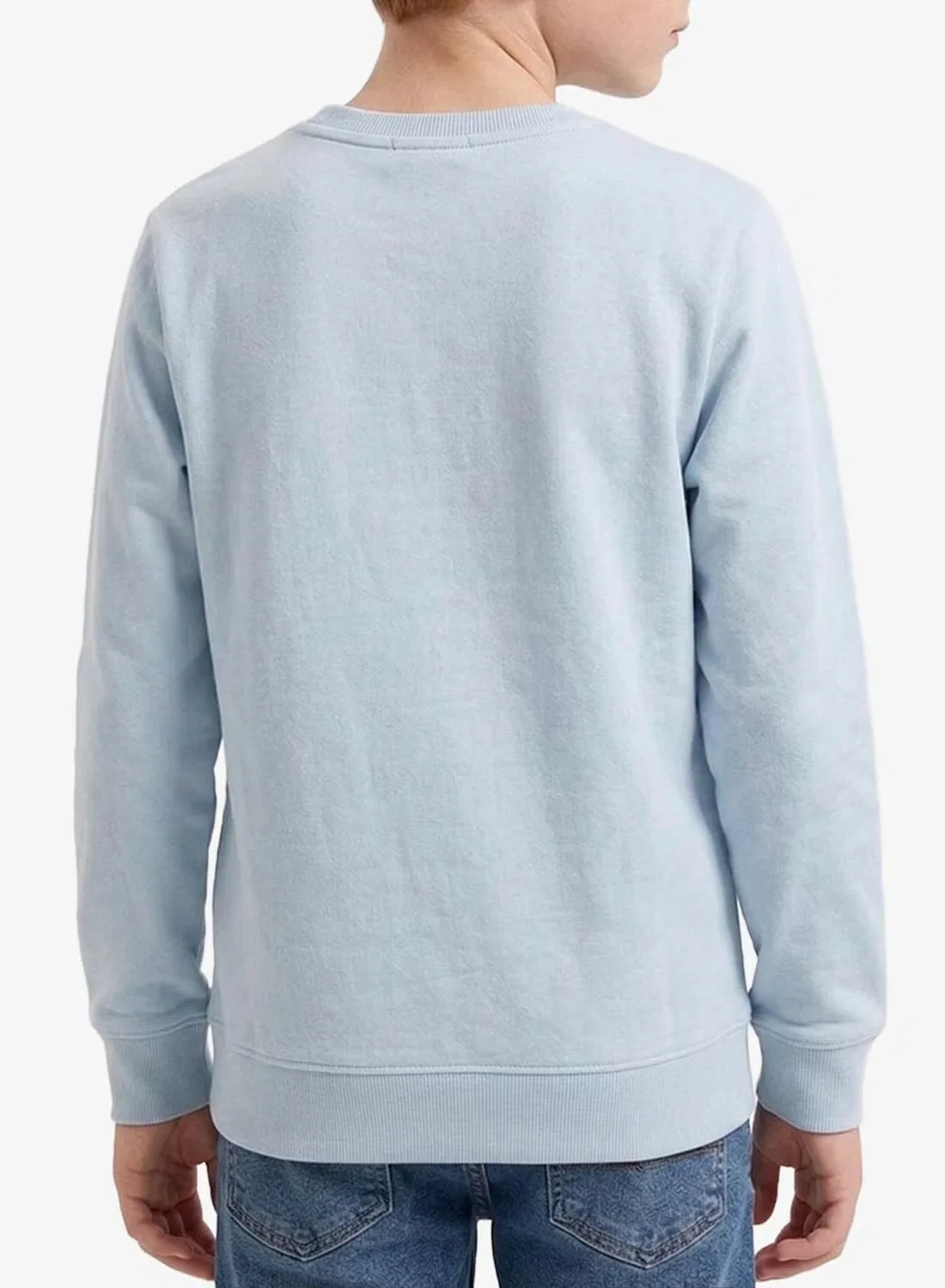Свитшот с круглым выворотом jjbrandon Jack & Jones Junior, голубой — фото 2