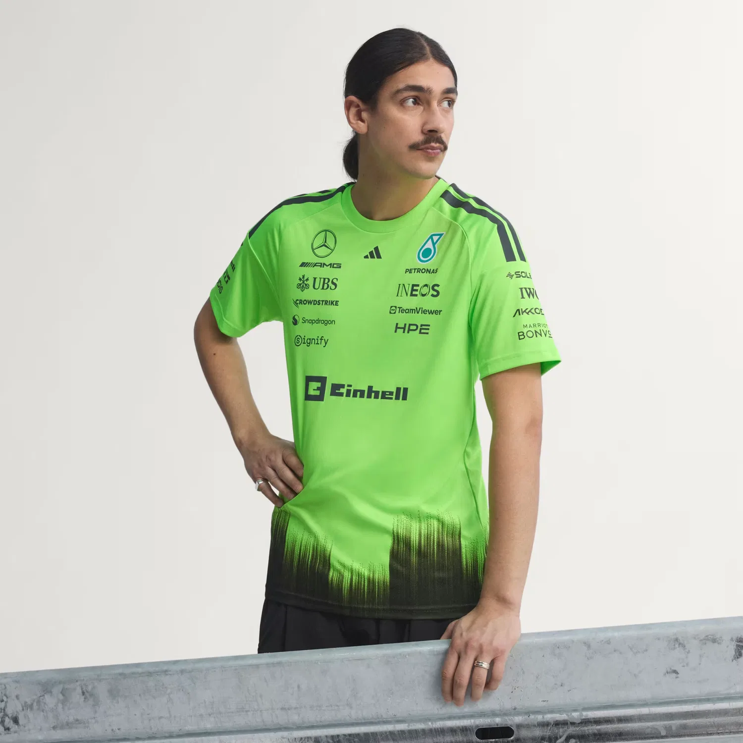 Мужская футболка с технологией Climacool Mercedes - AMG Petronas Formula 1 Setup Tee Adidas Performance, солнечно-зеленый/черный