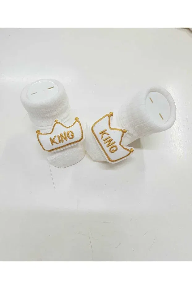 Детские носочки для новорожденных хлопковые King accessory Baby By Bumbo, Ecru