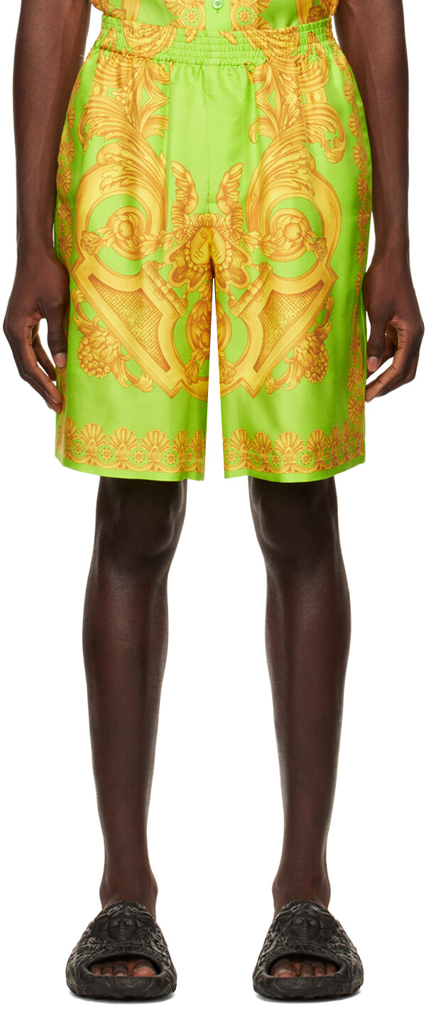 

Зелено-золотые шорты в стиле барокко Versace