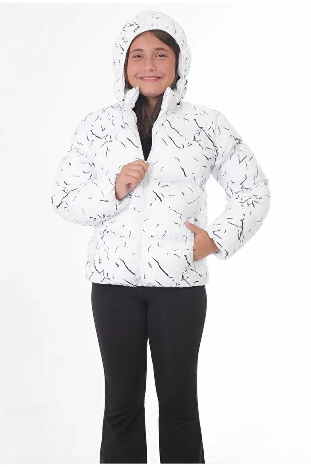 Детское пальто для девочек водонепроницаемое Sports girl's white removable hooded water & windproof winter sports coat & coat & parka Royalside, White — фото 3